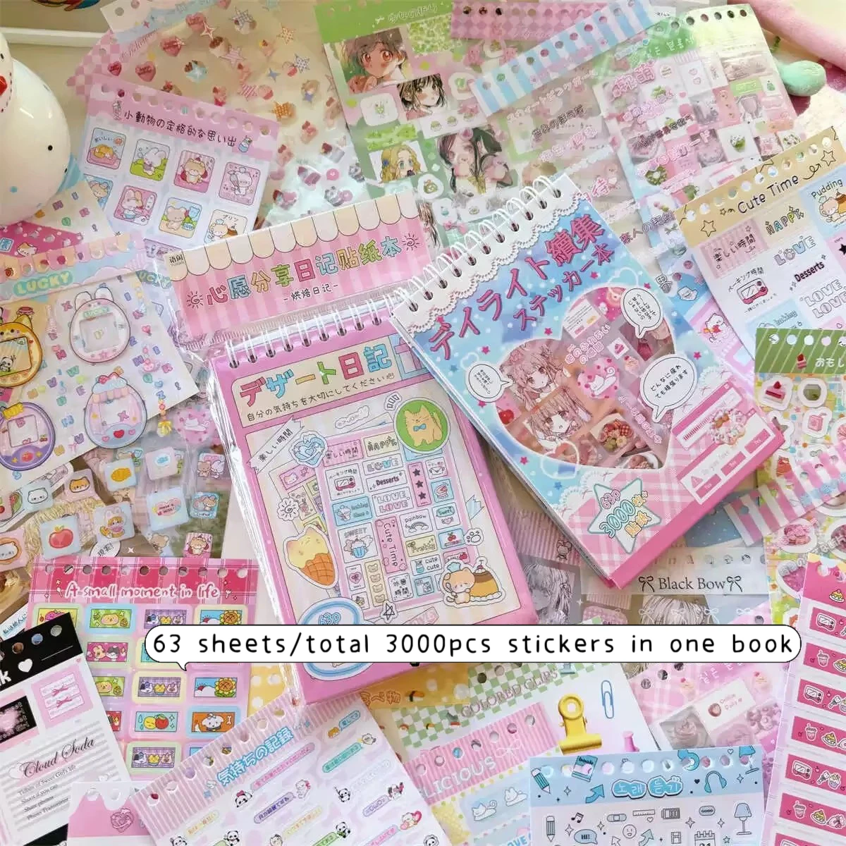 Decorative Stickers 63 sheets/piece for Laptop Kpop Photocard Kids Gift Stationery