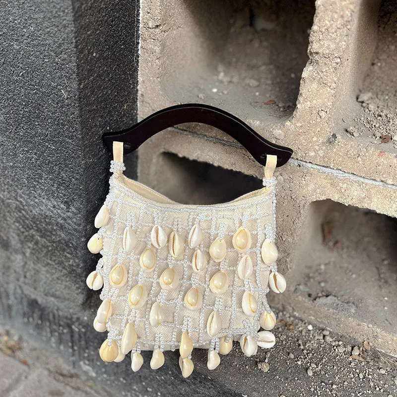 New Retro Beaded Bag Fashion Irregular Pearl Design Cloud shell bead Banquet Party Handbag High Quality Texture Women's Bag