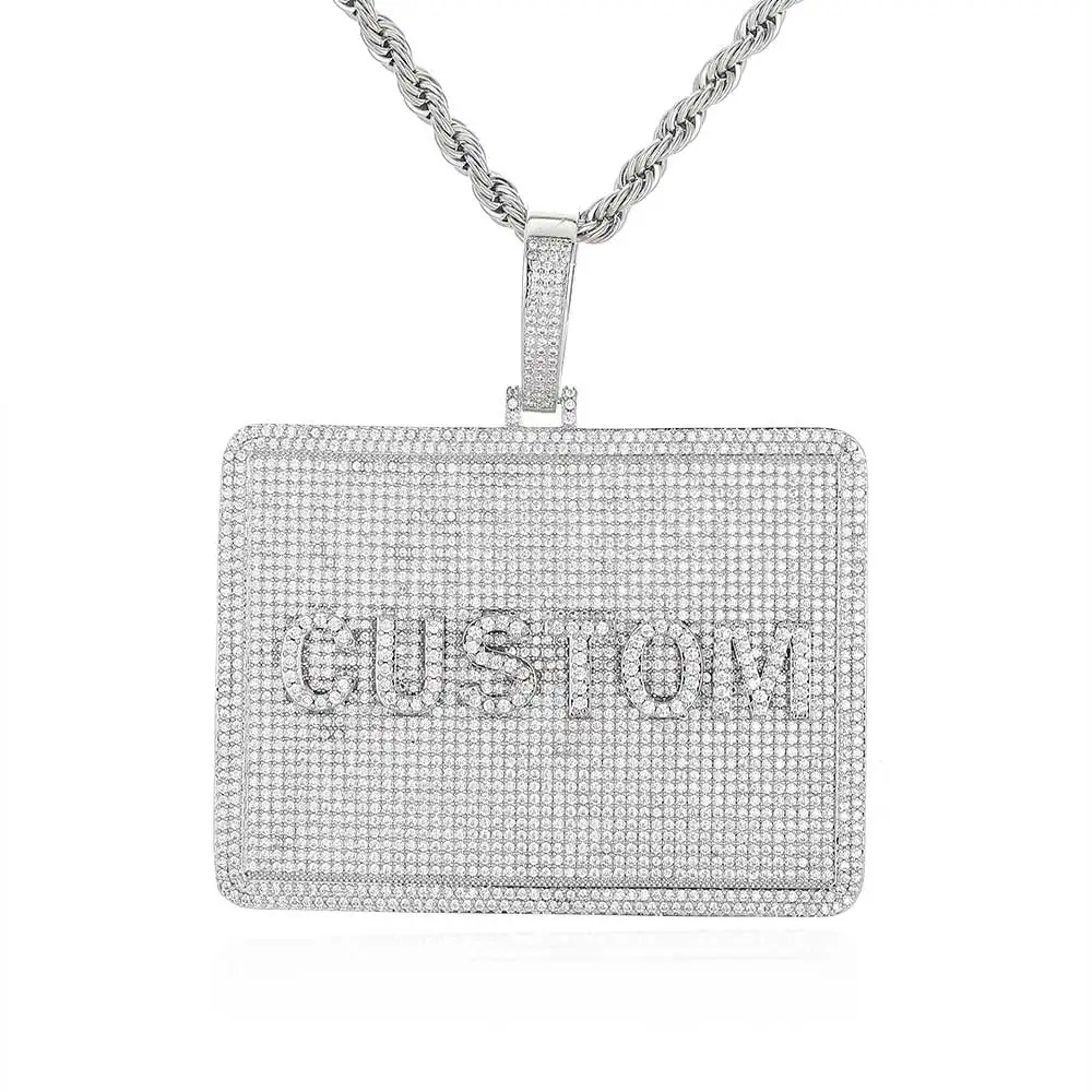 

Индивидуальное ожерелье с именем/буквой/номером на заказ, размер 60*80 мм, квадратный кулон с ремешком, искусственная Подвеска для женщин и мужчин