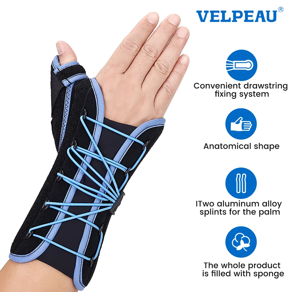 VELPEAU Wrist Brace with Thumb Splint for Carpal Tunnel Syndrome