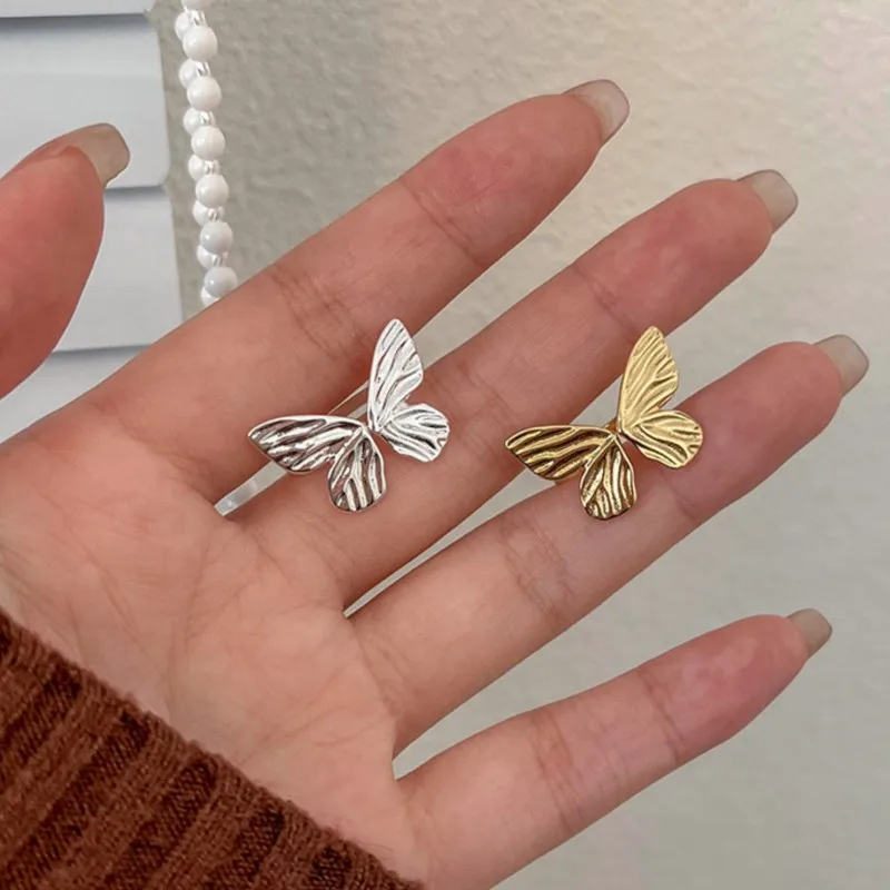 Geometric Handmade Butterfly Ring for Women Silver Color Silver Color Irregular Minimalist Rings Jewelry Gifts
