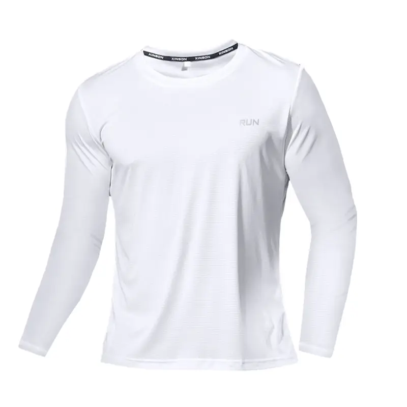 Summer Ice Silk Long Sleeve T-Shirt Men 2023 New Quick Dry Breathable Air Conditioning Outdoor Sun Protection Running Outer Wear - Image 9
