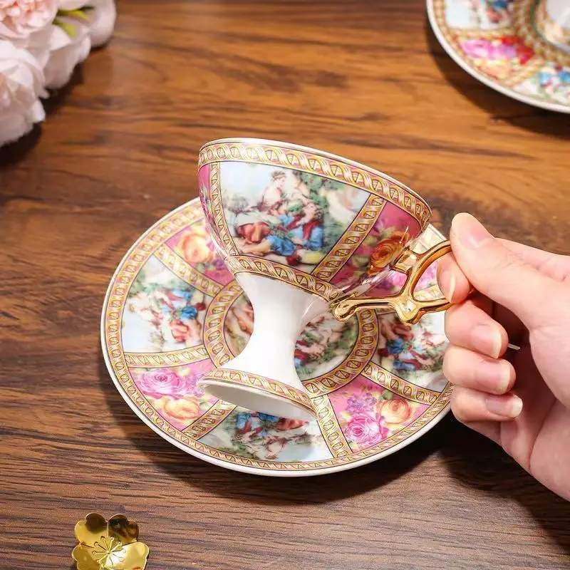 Secret Garden Coffee Cup Set Laday Cup Saucer Set Bone China Tea Teacup Coffeeware Teaware Home Kitchenware