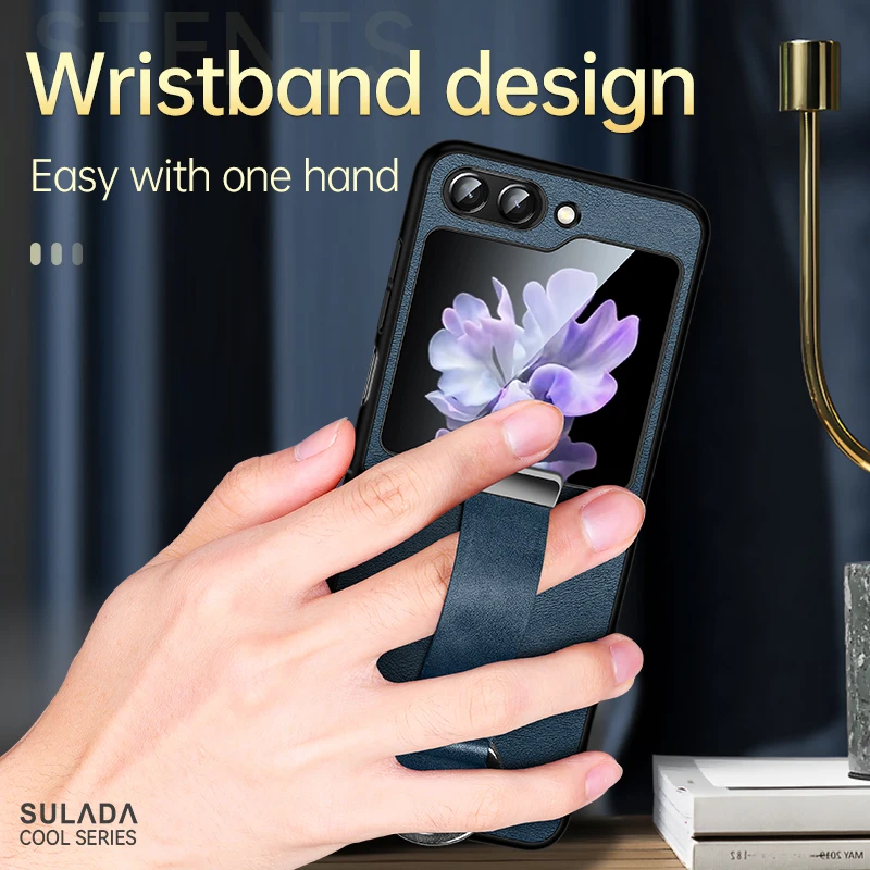 SULADA Tide Cool For Samsung Z Flip 5 Case Wristband Stand for Samsung Galaxy Z Flip 5 Case