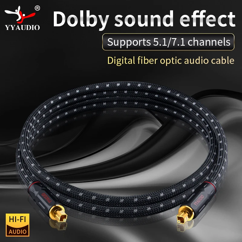 5.1 Cavo Audio Ottico Digitale Cavo Toslink Connettore Placcato Oro 24K Per Hifi Video Dvd Tv Cavo Audio In Fibra Ottica Hi-End