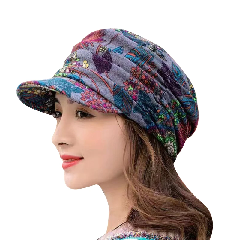 ตัวเลือกสินค้า หมวกแก๊ปแฟชั่นดอกไม้สีสันสดใส