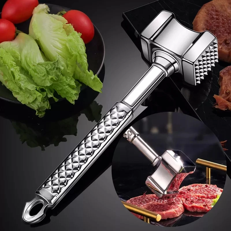 Practical Meat Knock Mallet Pounder Stainless Steel Steak Beef Hammer  Kitchen Cooking Tools Meat Poultry Tools 