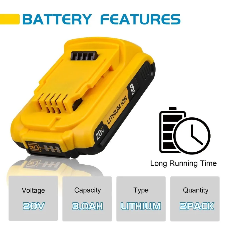 

20V Battery 3.0Ah DCB203 Li-ion Battery For Dewalt Max Tools DCB205 DCB206 DCB204 DCB200 DCB182 DCB180 DCB230 DCD DCF DCG Series