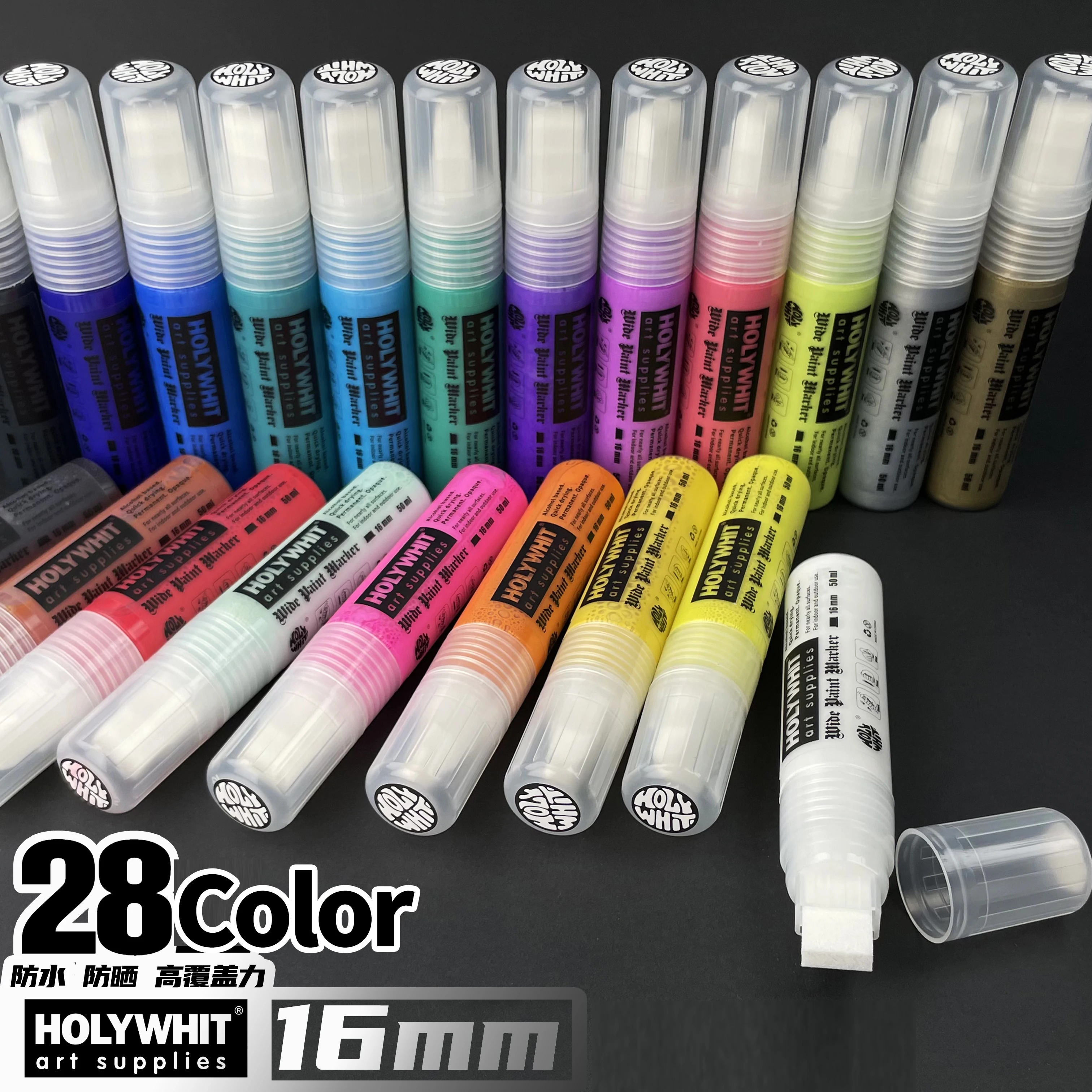 Paint Markers Holywhit, Wide-head Marker, Marker 16mm, Doodle Pens