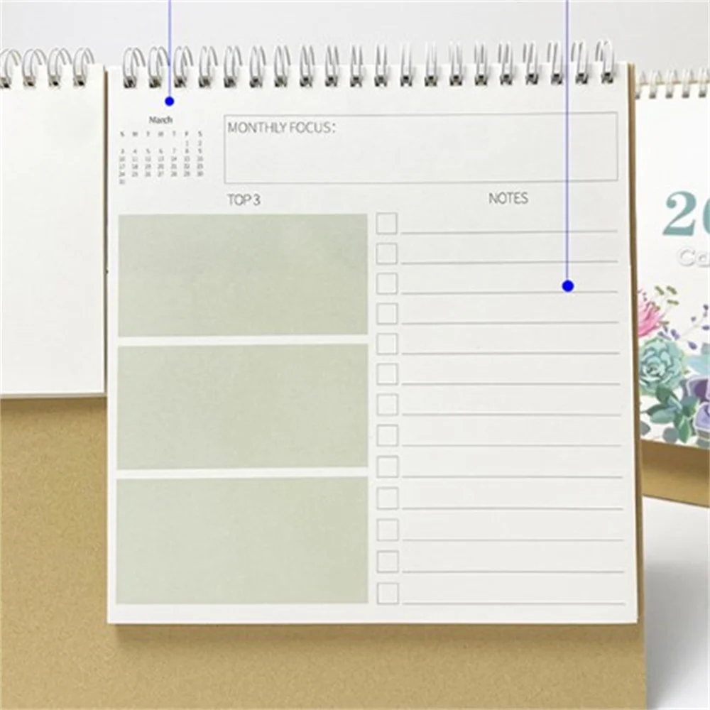 2024 Desk Standing Calendar Small Monthly Planner Table Office Calendar Mini Tabletop Schedule Wall Daily Decorative