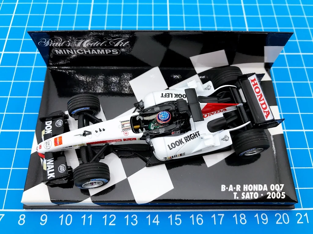 

Миниатюрная модель автомобиля в масштабе 1:43 F1 007 2005 Takuma Sato, металлическая статическая модель автомобиля из смолы, подарок