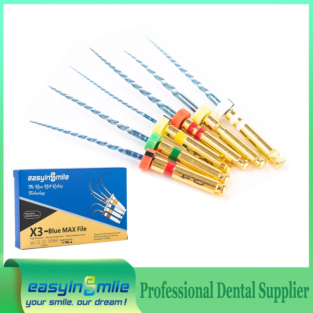 

6pcs/Pack Dental Endodontic Files X3-Taper Max Blue Niti Endo Rotary Files 21/25/31MM Flexible