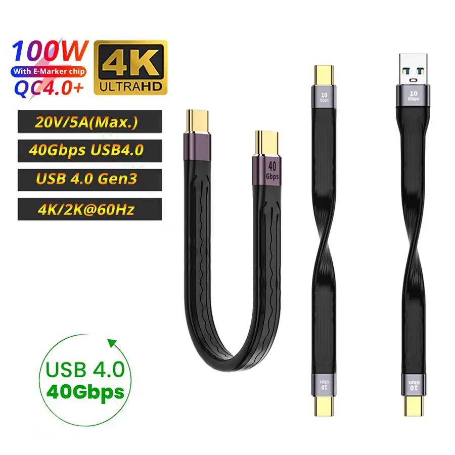 Ultra-Fast 40Gbps USB-C to USB-C Charging Cable with 100W Power Delivery