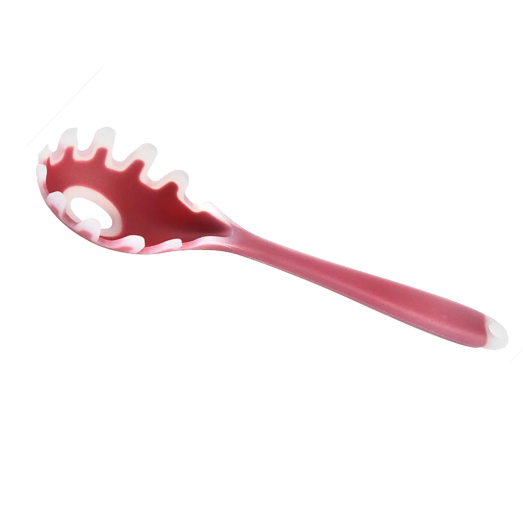 Silicone Spaghetti Server Pasta Fork with Ergonomic Handle Comfortable Grip Design Rustproof Forming 11.22 Inches