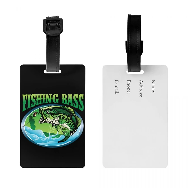 Custom Fish Fisherman Fishing Bass Luggage Tag With Name Card