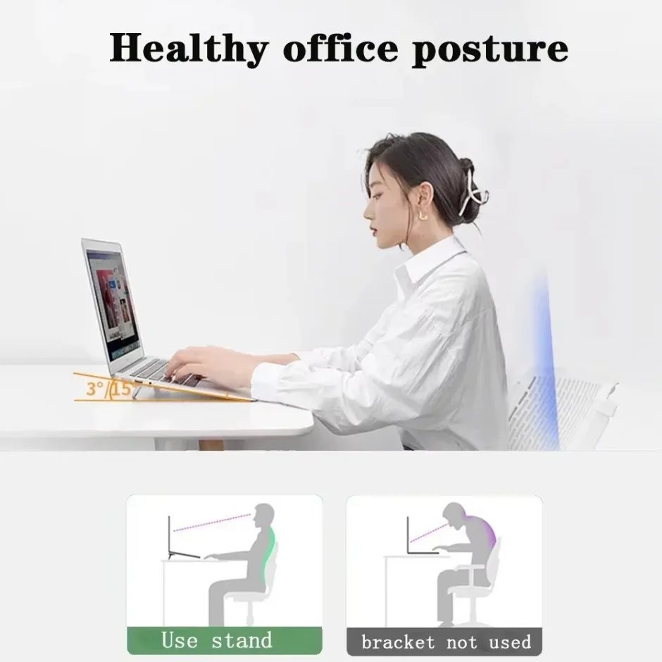 Mini Foldable Laptop Stand Portable Height Increase Heat Sink Support Folding Base Aluminum Alloy Notebook Stand Lift for Desk