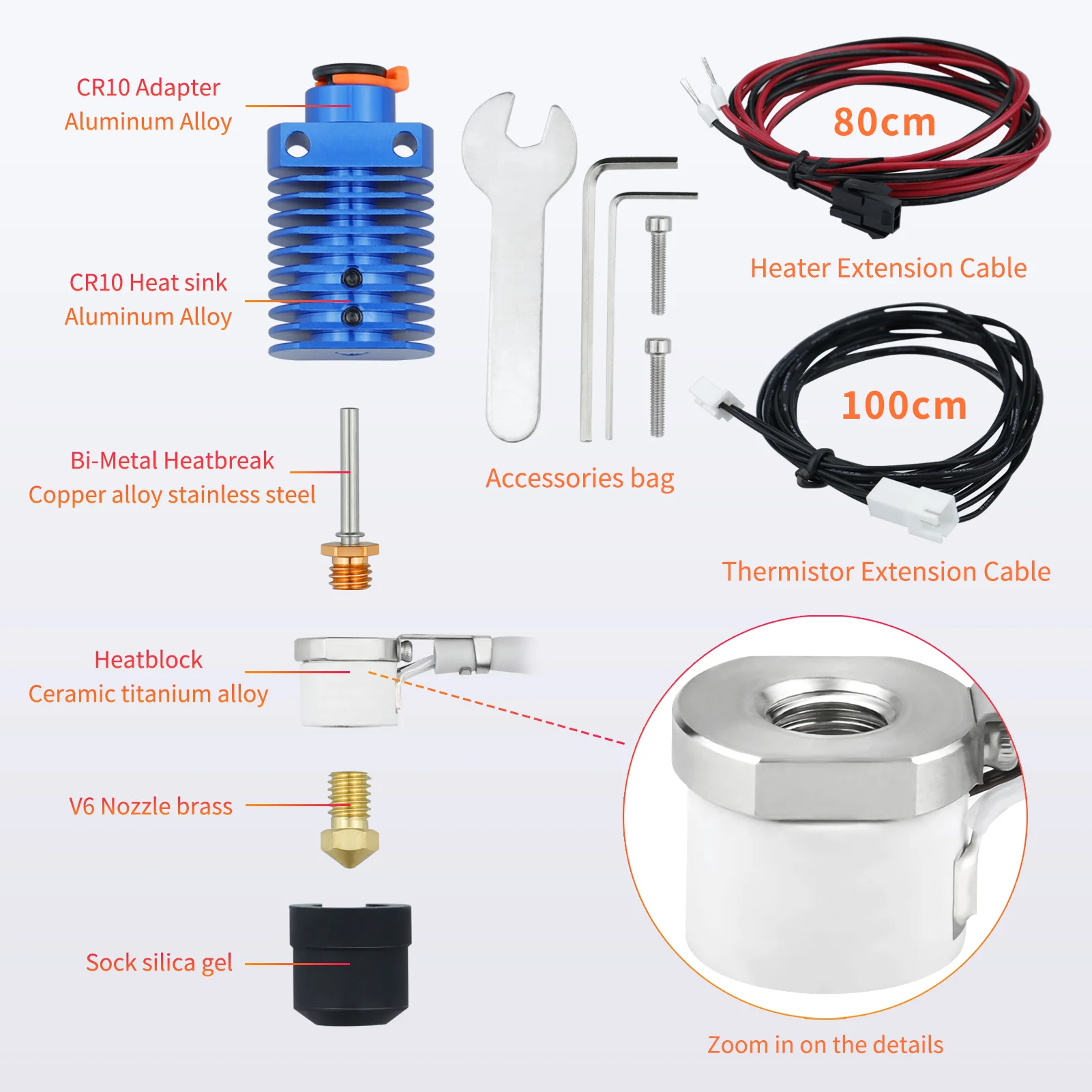 Quick Mini, Ender 3, V6, Hotend, CR10, CR-10, CR-6, SE, MK3S