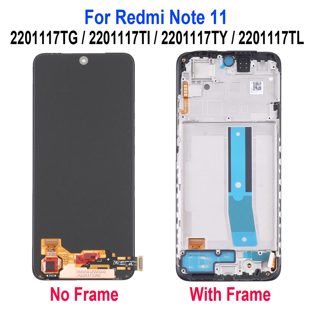 AMOLED For Xiaomi Redmi Note 11 11S LCD Display 2201117TY 2201117TG 2201117SI 2201117SY Touch Screen Digitizer Assembly