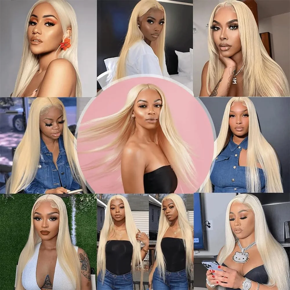 #613 Blonde Human Straight Hair Bundles Honey Blonde Bundles Brazilian Hair Weave Human Remy Hair Extension Double Weft 6