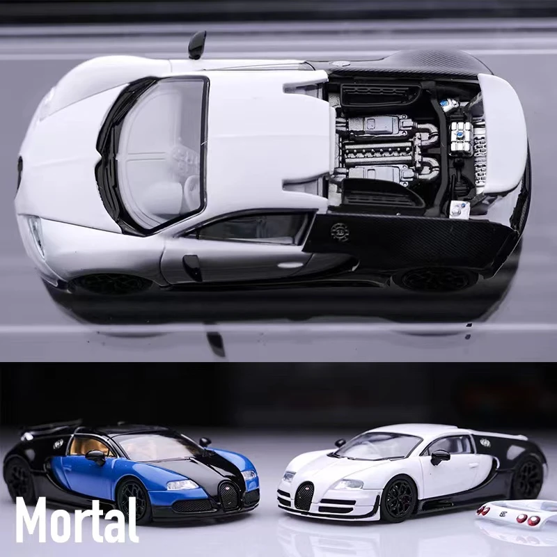 

Mortal 1:64 Bugatti Veyron супер Спортивная панда черно-белая/синяя черная литая модель автомобиля