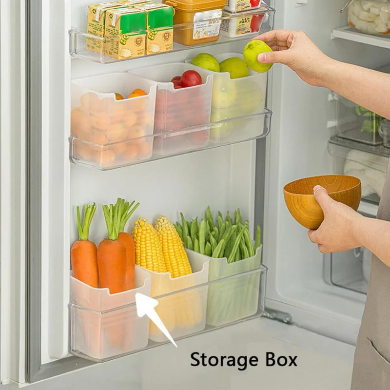 Clear Plastic Fridge Refrigerator Organiser Storage Set Container Bin