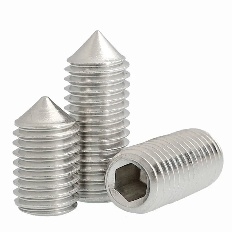 

100/50pcs Hex Hexagon Socket Set Screw Cone All Cup Point Grub M3 M4 M5 M6 A2 304 Stainless Steel Bolt DIN914