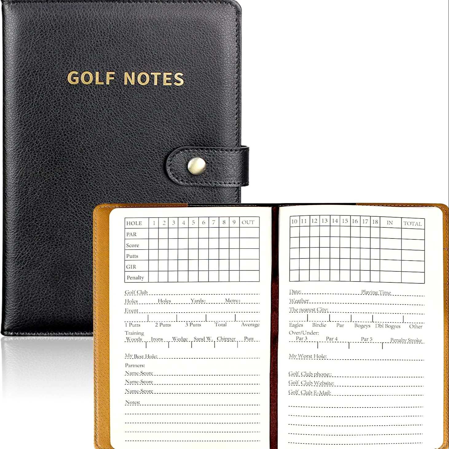 Leather Golf Scorecard Holder Golf Scorecard Book Holder Golf