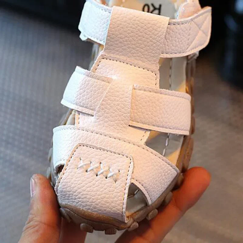 Toddler Boy Sandals Kids Summer Beach Shoes Soft PU Leather Closed Toe Sandals Size 21-30 baby shoes kids shoes children sandals kids sandals beach shoes