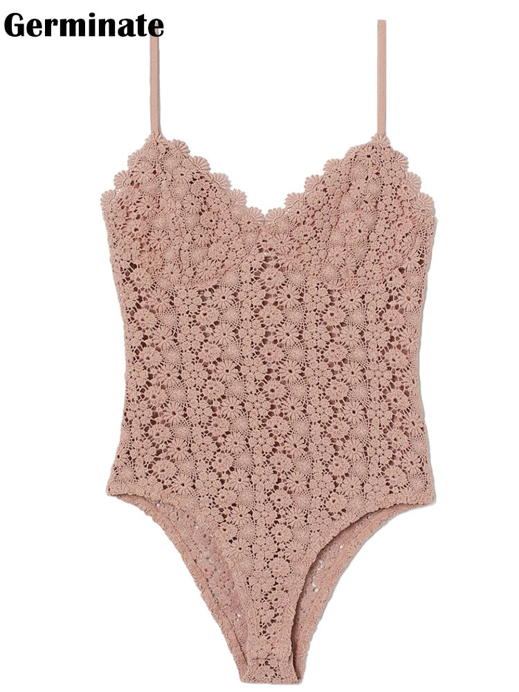 Germinate Кружевное боди для женщин летнее сексуальное розовый черный белый цвет