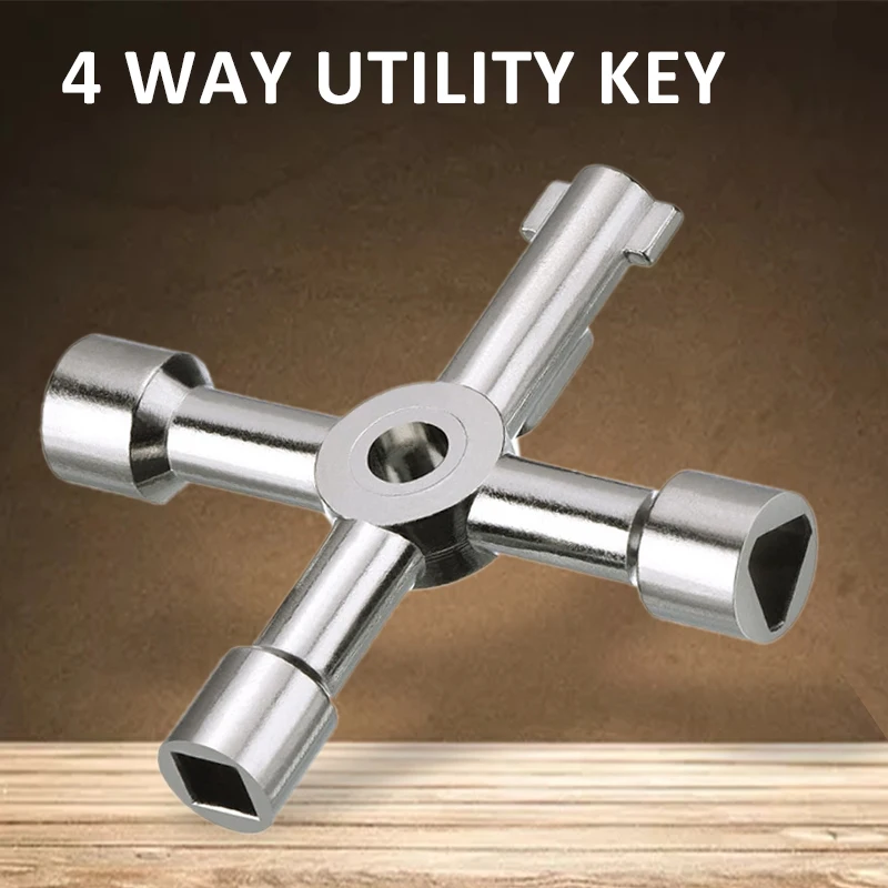 

New Key Wrench Cross Switch Alloy Universal Wrench Tool for Elevator Electrical Cupboard Box Cabinet Socket Wrench Tool