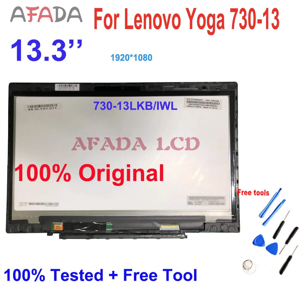 

13.3" Laptop LCD Screen Matrix for Lenovo Yoga 730-13 730-13IKB LCD Touch Screen Display Assembly with Bezel /Board 5D10Q89746