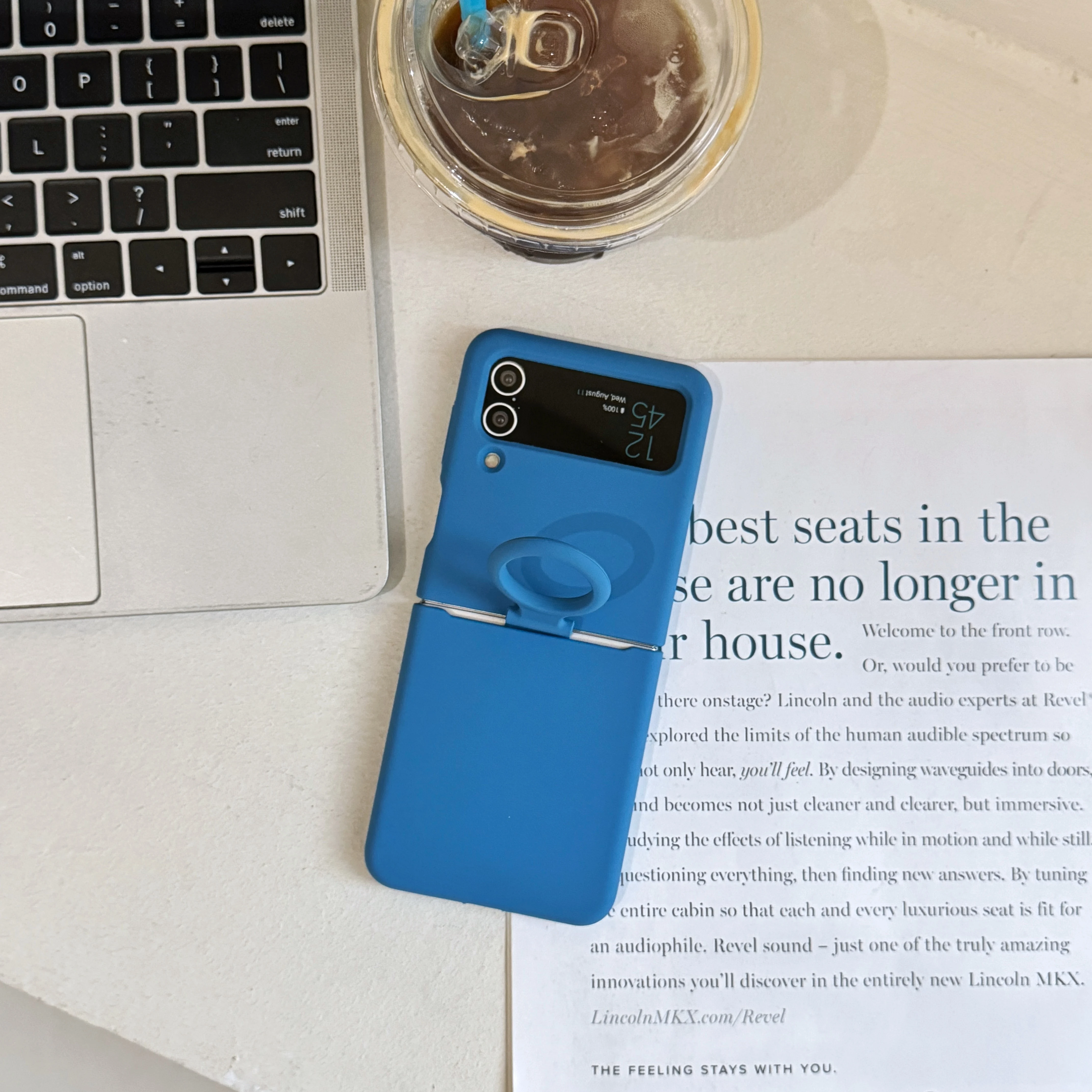 Colorful Liquid Silicone Case with Handheld Ring - Matte Skin Feel & Shockproof Cover