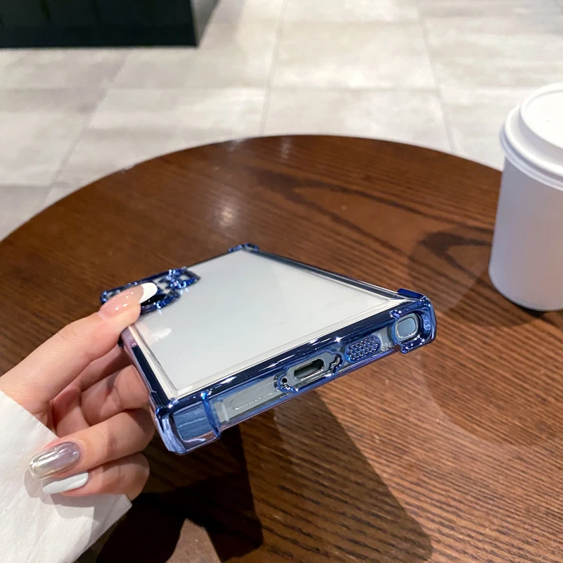 Electroplated Four Corners Anti Drop Clear Protective Phone Case For Samsung Galaxy S24 S23 S22 Ultra Plus Note 20 Ultra Cover