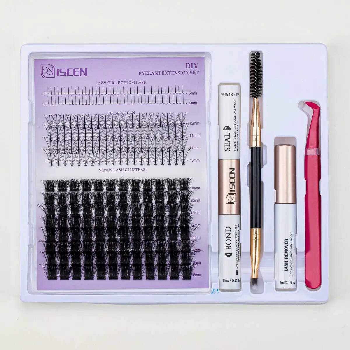 DIY Lash Extension Mix Styles Lash Clusters Individual Bond Seal Remover Tweezers Brush Self Application fake eyelashes