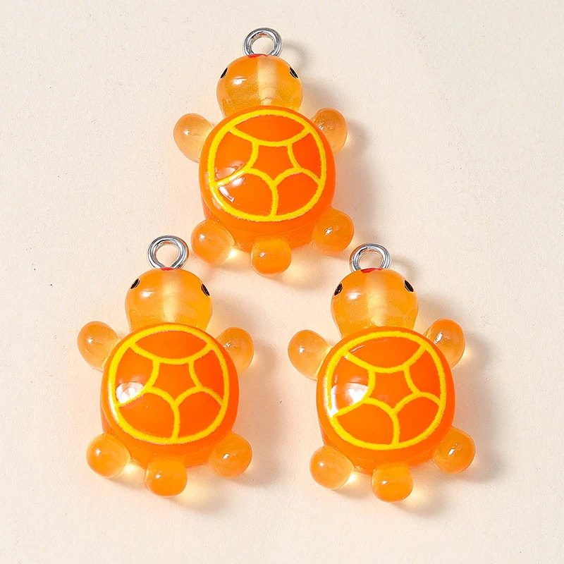 Leslie 5er-Set große Harz-Schildkröten-Anhänger, niedliche Cartoon-Schildkröten-Charms, Meerestier-Schlüsselanhänger, Halsketten-Anhänger, DIY-Schmuckzubehör – Detail 11
