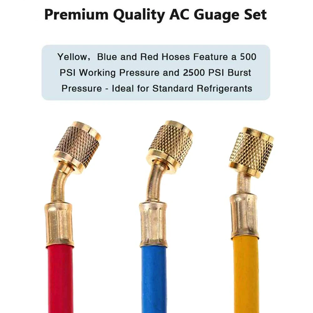 R410a 3 Way AC Diagnostic Manifold Gauge Set for Freon Charging Fits R32 R410a R