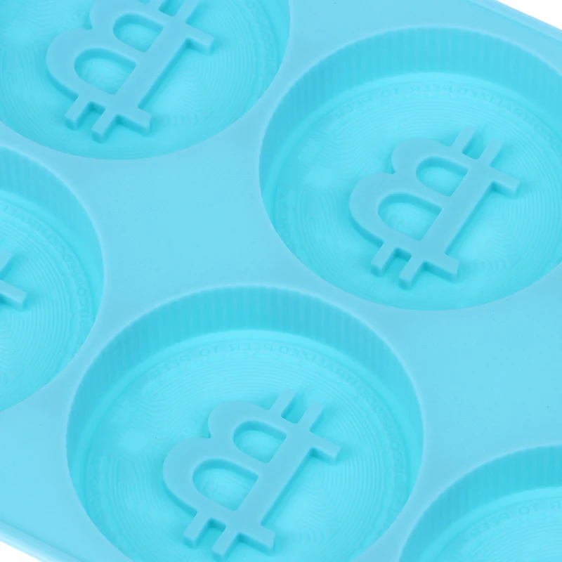 1Pc 6 Chocolate Silicone Bitcoin Mold Ice Cube Mold Fondant Patisserie Candy Bar Mould Cake Mode Decoration Kitchen Accessories
