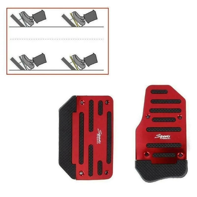 Aluminum Alloy Foot Pedal  Accelerator Brake Pedal Cover with Seven Words Clip Car Styling  Reduce Foot Fatigue Car Accessories