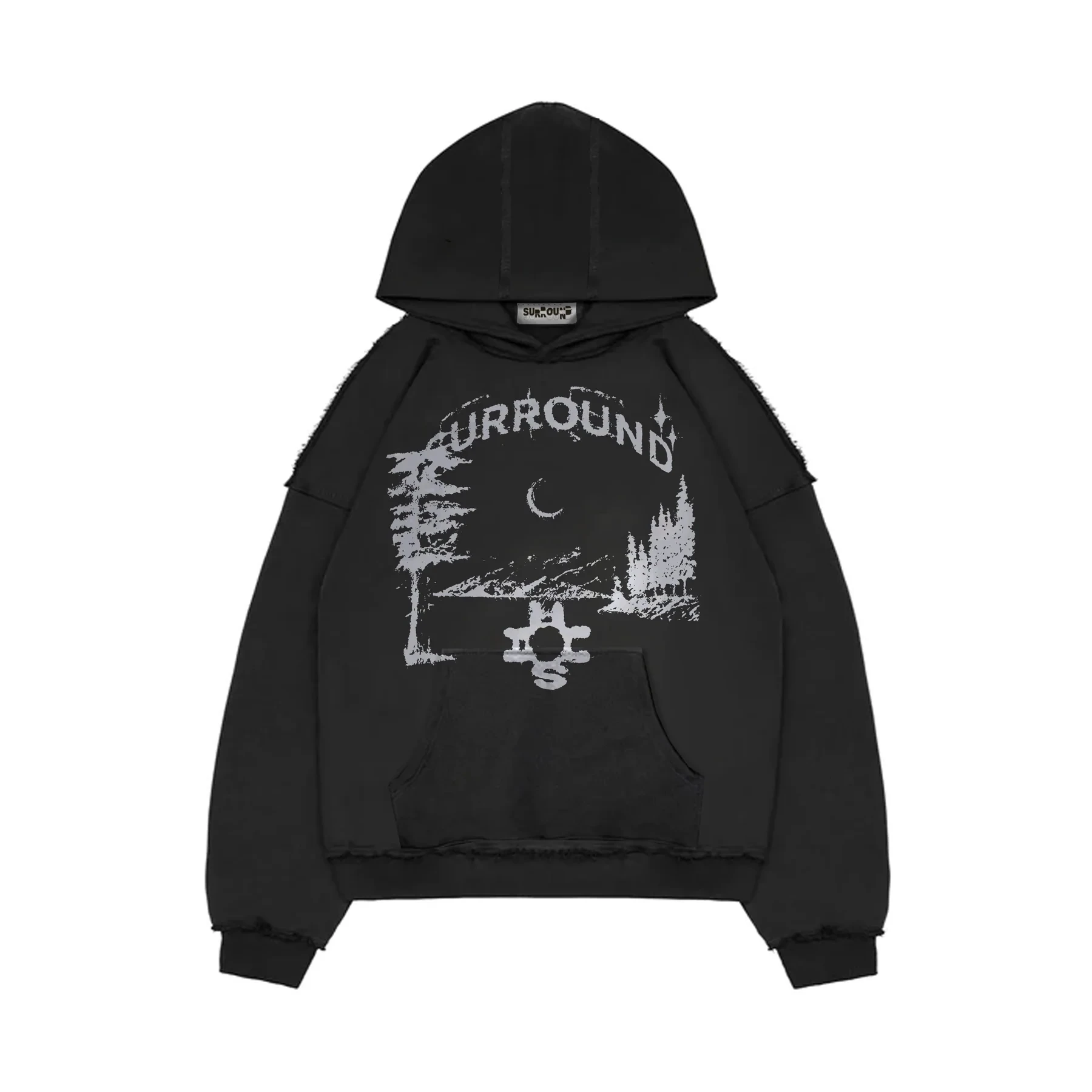 

Long Sleeve Hoodie 2023 New American Oversized Hoodie Loose Sweatshirt Hoodie Women Scenery Print High Street Womens Hoodies