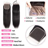 Paquets de cheveux humains avec fermeture 12A paquets droits cheveux humains avec fermeture 100% paquets de cheveux bruts vierges birmans non transformés 4