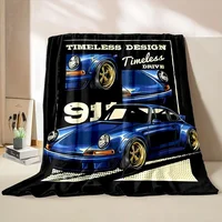 3D Classic Racing Car Soft Flannel Blanket for Bed Bedroom Sofa Picnic, Warm Throw Blanket for Cover Outdoor Leisure Nap Gifts 1