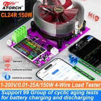 CL24R 150W 4-Wires Battery Capacity Tester WiFi Tuya 2.4inch TFT 1.2V AAA Battery Smart Electronic Load Discharge USB Tester 25A 1