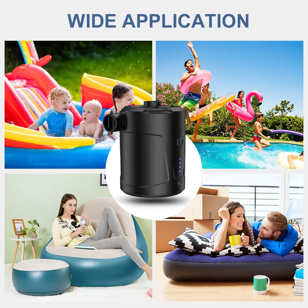 Portable Car Air Compressor USB Quick Air Cushion Swimming Ring Inflatable Sofa Wireless Electric Charging Pump 5000mAh