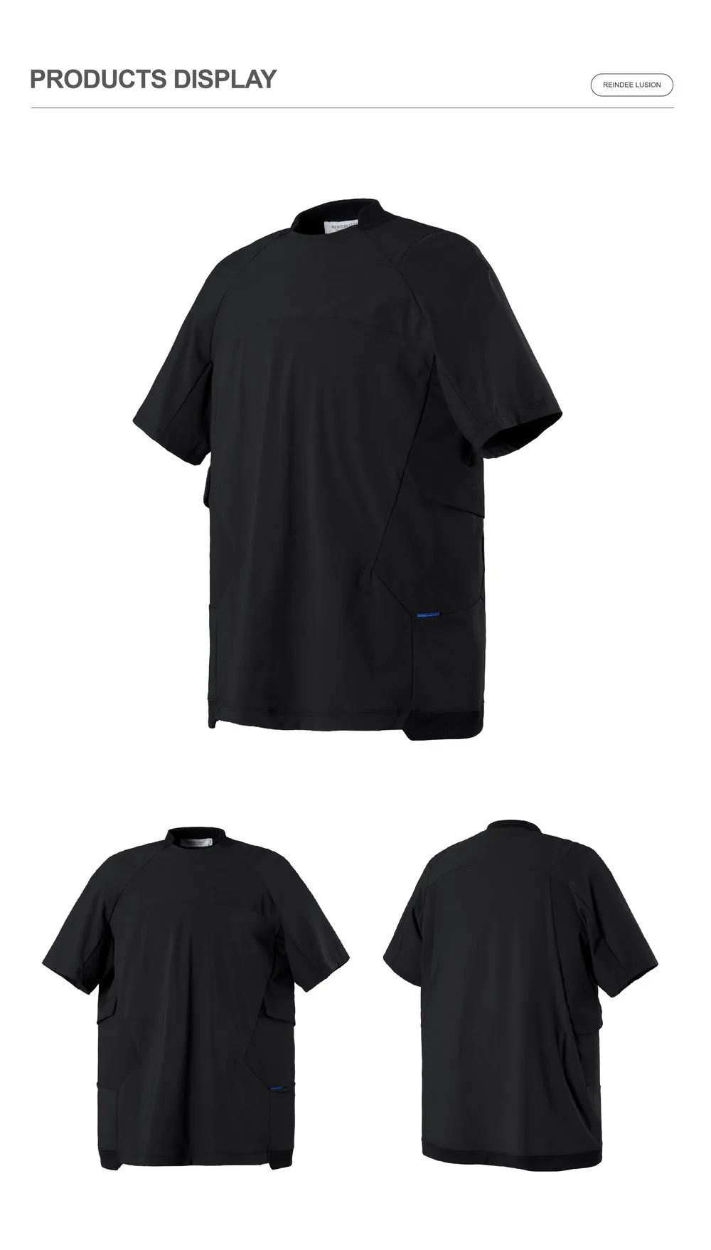 Reindee Lusion 24ss Quick drying ice feel material t-shirt side pockets elastic uv proterction fabric techwear gorpcore