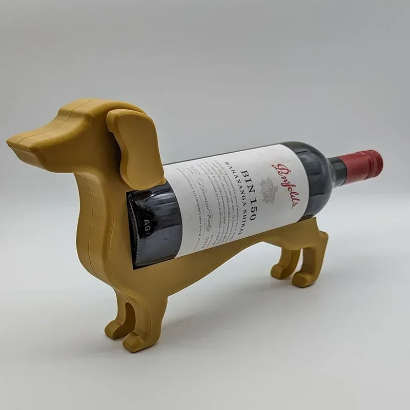 2025 New Creative Dachshund Wine Bottle Holder Kitchen Wine Storage Box Household Practical Decorative Sausage Dog Design