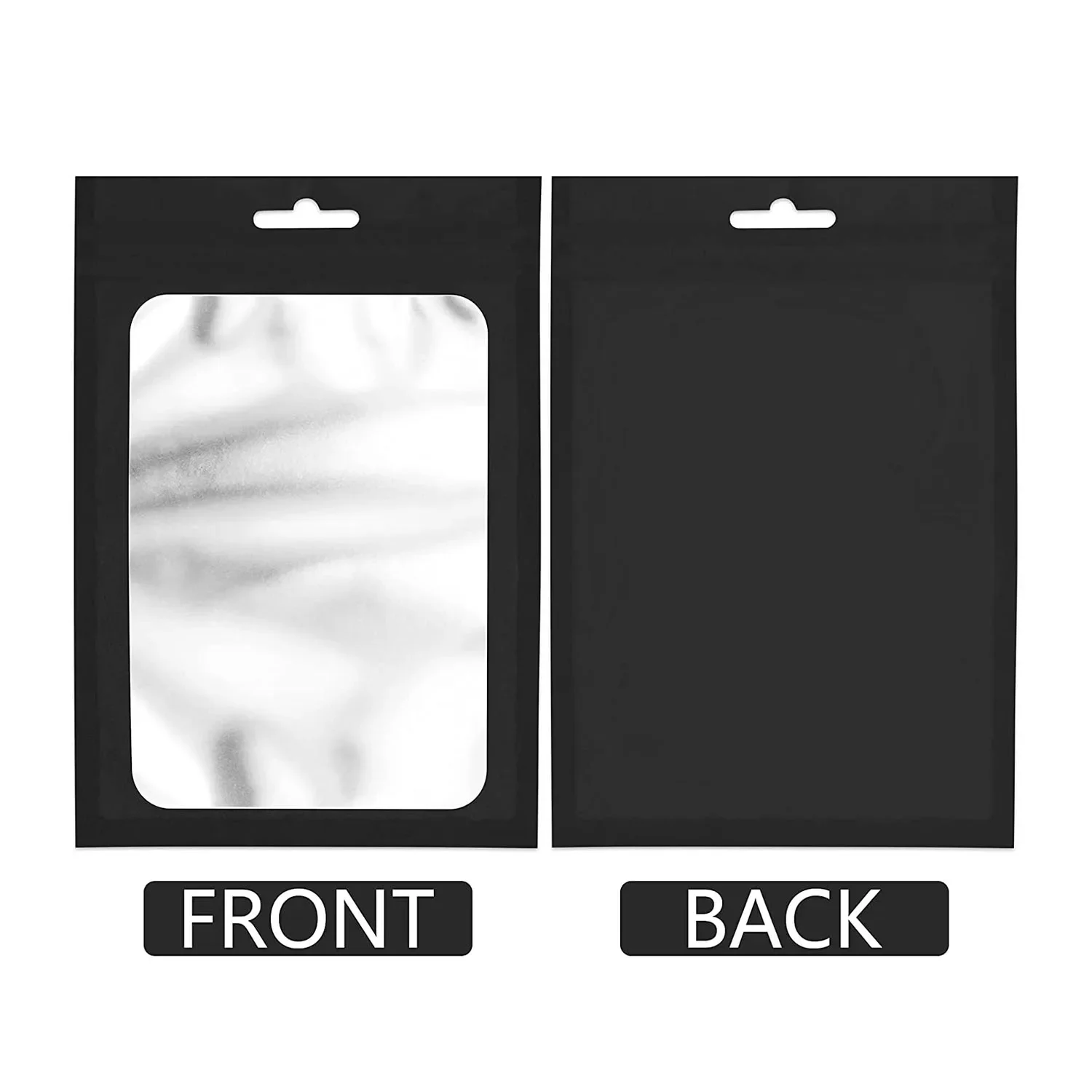 50pcs Colorful Zipper Mylar Bags Visible Window Waterproof Aluminum Foil Plastic Seal Bags Packaging Gift Candy Coffee Bean 4