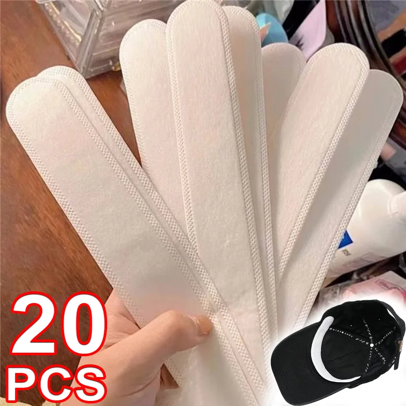 20Pcs Hat Sweat Absorber Stickers Summer Cap Liner Bands Sweatband Visor Hat Size Reducer Adhesive Sweat Absorbing_voghion.com