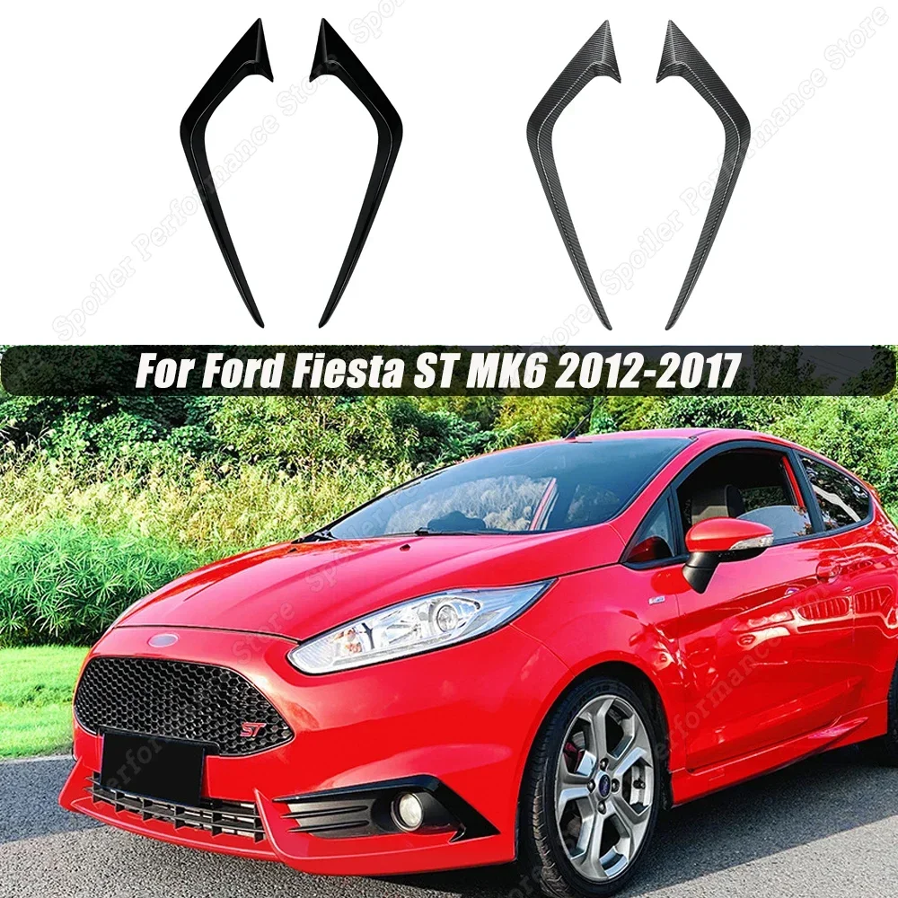 For Ford Fiesta ST MK6 2012-2017 Car Front Fog Lamp Eyebrow Wind Knife Cover  Trim Strip Accessories Body Kits ABS Black Tuning - AliExpress