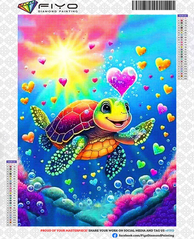 5d Diamond Painting New Flower Tortoise Colorful Home Decor Full