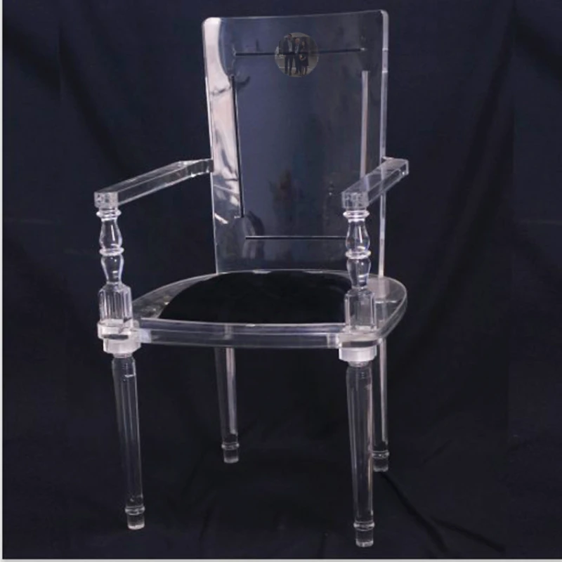 

2022 Custom Transparent High Back Glass Acrylic Dinner Chair without armest